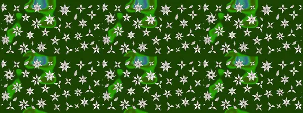 Sevimli çiçek raster deseni. Sketch Colour Spring Theme eskiz kalıbı. Düz Çiçek Elementleri Tasarımı. Yeşil renkte çiçekler.