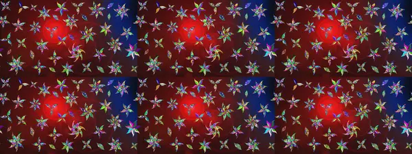 Dallı bahar çiçekleriyle desen, kahverengi renklerle çiçek siluetiyle desen. Raster deseni.