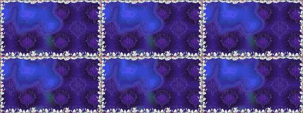 Raster deseni. Bahar çiçekleri dallı desen, mor renkler çiçekli siluet.