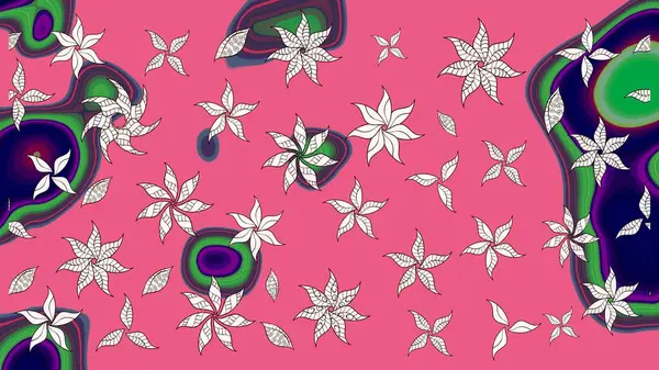 Eski usul küçük çiçekli şirin bir eskiz deseni. Moda arka planında parlak buketler. Kumaş, duvar kağıdı ve kağıt üzerine baskı yapmak için gelişen arka plan. Raster illüstrasyonu.