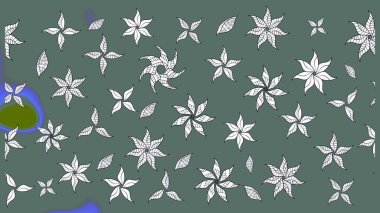 Raster çiçek desenleri çiziyor. Tarafsız renklerde vadinin çiçekleri.