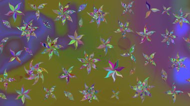 Çiçek rengi eskiz deseni. Raster çiçek izi. Klasik taslak çizimi. Raster Yumuşak kumaş deseni.