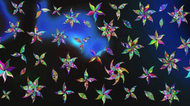 Elle çizilmiş çiçek desenli Raster çizimi. Tekstil, kumaş, ambalaj, hatıra defteri için hoş bir çiçek arkaplanı. Çocuksu tasarım. Gri arkaplanda.