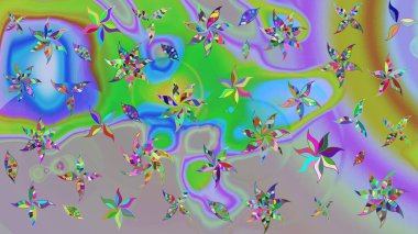 Küçük çiçekteki sevimli çiçek deseni. Güzel karalamalı çiçek desenli çizim. Güzel kumaş deseni. Raster illüstrasyonu.