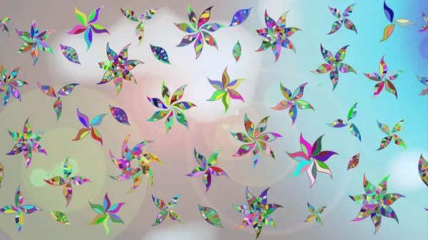 Raster illüstrasyonundaki çiçek desenli çizim. Suluboya tarzında gri renkte çiçekler.