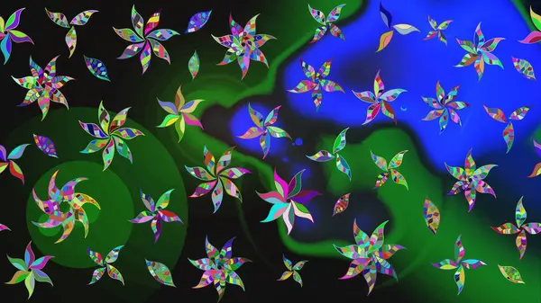 Çiçek desenli çizim. Raster illüstrasyonu. Asya tekstil tarzında. Gri renkli çiçekler. Renkli Bahar Teması eskiz kalıbı. Düz Çiçek Elementleri Tasarımı.