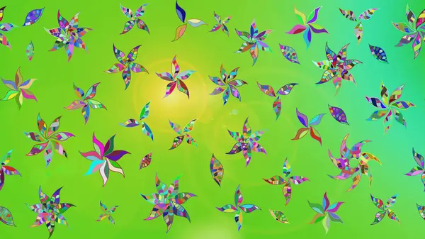 Eskiz klasiği. Raster Şirin kumaş deseni. Renkli Bahar Teması eskiz kalıbı. Düz Çiçek Elementleri Tasarımı.