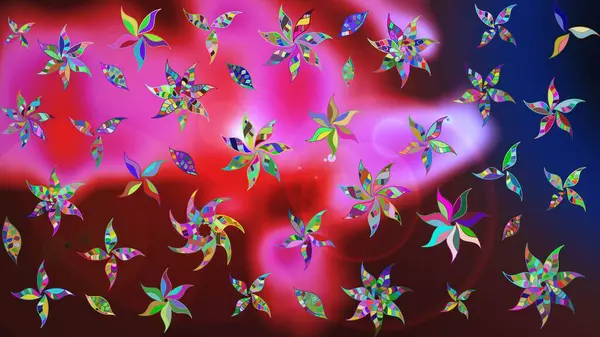 Raster düz çiçek çizim deseni. Hediye ambalaj kağıdı, tebrik kartları, posterler ve pankart tasarımı. Kahverengi renkte çiçekler.