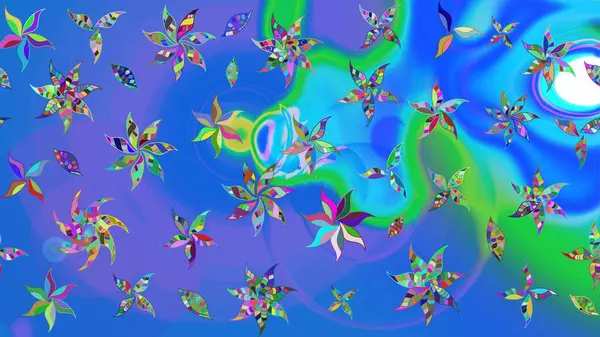 Şirin çiçekler. Çizgi çizimi kalıbı. Raster Moda kumaş deseni.