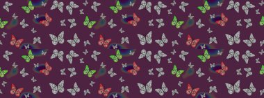 Kelebek desenli güzel çizim tasarımı. Robot resim. Ambalajlar, duvar kağıtları, kumaş tasarımı ve kağıt için hoş bir arkaplan. Kahverengi renkli resimler.