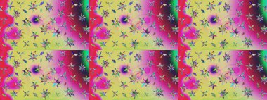 Raster illüstrasyonundaki çiçek desenli çizim. Tarafsız renklerde çiçekler.