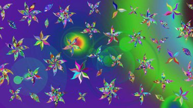 Raster illüstrasyonu. Tekstil veya kitap kapakları, imalat, duvar kağıtları, baskı, hediye paketi ve yapıştırma kitabı için çiçek eskizi geçmişi. Küçük ölçekli çiçeklerdeki basit sevimli desen.