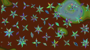 Küçük çiçekte güzel bir çiçek deseni var. Raster deseni. Çiçekli çiçek deseni, suluboya..