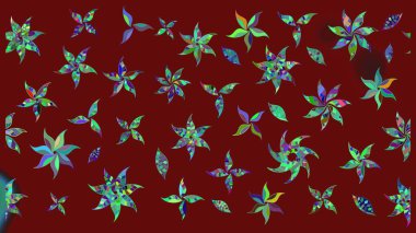 Raster. Renkli Bahar Teması eskiz kalıbı. Düz Çiçek Elementleri Tasarımı.