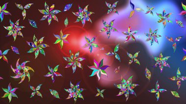 Güzel karalamalı çiçek desenli çizim. Küçük çiçekteki sevimli çiçek deseni. Raster illüstrasyonu. Güzel kumaş deseni.