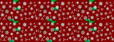 Çiçek desenli çizim. Raster illüstrasyonu. Asya tekstil tarzında. Kırmızı renkte çiçekler. Raster illüstrasyonu.