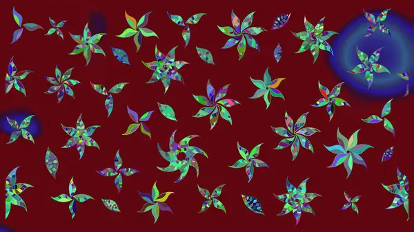 Eskiz geçmişi. Eski usul. Raster illüstrasyonu. Kumaş, tekstil, duvar kağıdı baskısı için. Renkli desenli eskiz deseni, kırmızı çiçekler ve dekoratif elementler.