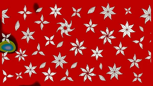 Kırmızı renkte çiçekler. Raster illüstrasyonu. Çiçek süslemeli çizim deseni.