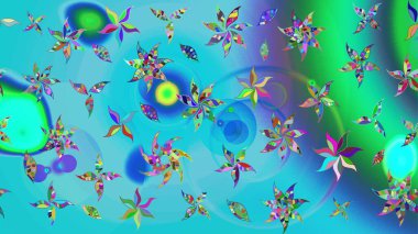 Raster illüstrasyonu. Küçük çiçekteki sevimli çiçek deseni. Mavi renkte çiçekler.