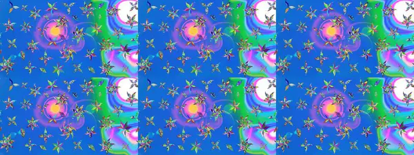 Küçük çiçekli basit bir çiçek çizimi. Mavi renkte şirin çiçekler. Moda baskısı, albüm, ambalaj kağıdı ve duvar kağıdı için zarif dekoratif süslemeler. Raster illüstrasyonu.