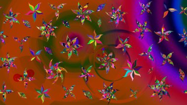 Modern, kahverengi raster arka plan duvar kâğıdı illüstrasyonu, klasik çizgili, desenli desenli çiçekler, çiçekli süsler. Çiçekli el çizimi çizimi deseni.