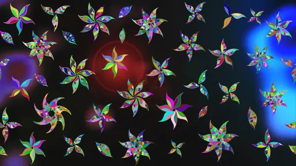 Renkli Bahar Teması eskiz kalıbı. Çiçek desenli çizim. Düz Çiçek Elementleri Tasarımı. Gri renkli çiçekler. Asya tekstil tarzında. Raster illüstrasyonu.