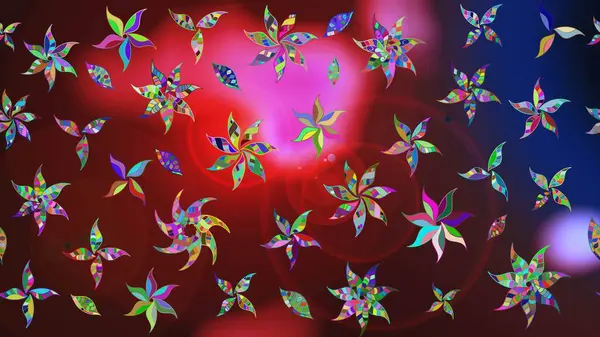 Dallı bahar çiçekleriyle desen, kahverengi renklerle çiçek siluetiyle desen. Raster deseni.