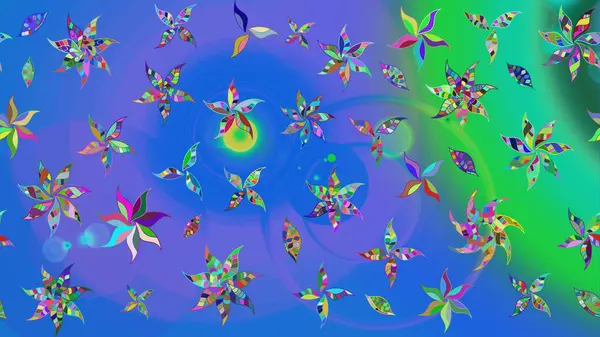 Renkli Bahar Teması eskiz kalıbı. Düz Çiçek Elementleri Tasarımı. Çiçekli çizim şekli. Mavi renkte çiçekler.