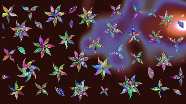 Yaz çiçekleri teması. Klasik çiçekler. Suluboya resim taklit Raster çizimi. El çizimi, soyut ve süslü elementler. Kahverengi renkler.