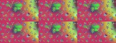 Raster illüstrasyonu. Çiçek süslemeli çizim deseni. Pembe renkte çiçekler.