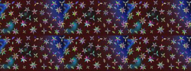 Çiçekleri, deniz kabukları, mandalaları ve suluboya efektleriyle donanma geçmişi. Yatak çarşafları, ceket, paket tasarımı, kumaş ve moda kavramları için tekstil baskısı. Çizim kalıbı etnik tasarım.