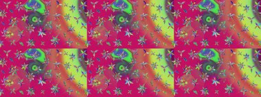 Çiçekler morumsu renklerde. Renkli bahar temalı eskiz kalıbı arka planda. Düz Çiçek Elementleri Tasarım Raster illüstrasyonu. Çiçekli çiçek deseni, suluboya..