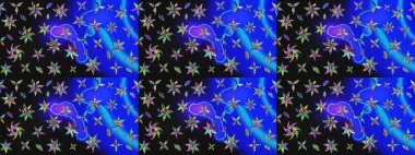 Renkli Yaz Temalı eskiz kalıbı. Mavi renkli çiçekler. Çiçekli eskiz çizimi. Düz Çiçek Elementleri Tasarımı.