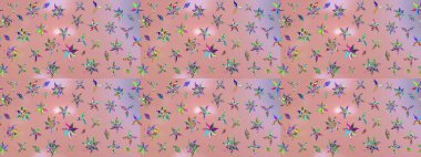 Çiçekler boşta. Eskiz arkaplan modeli. Suluboya, elle çizilmiş. Raster stoku.