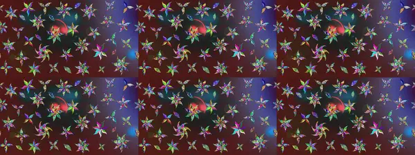 Küçük çiçekte güzel bir desen var. - Mor çiçekler. Çiçek kolajı. Doğa. Çiçek arkaplan. Çiçek kompozisyonu. Raster deseni.