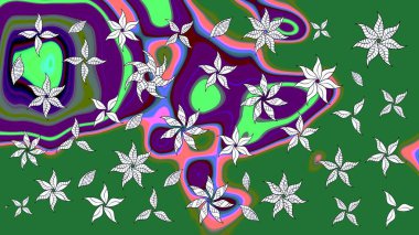 Çiçek arkaplanlı soyut zarafet eskiz deseni. Raster Güzel kumaş deseni.