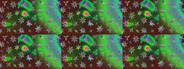 Çiçek yeşili eskiz deseni. Klasik taslak çizimi. Raster çiçek izi..