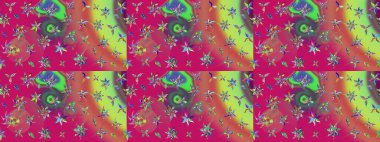 Çiçekler morumsu renklerde. Renkli bahar temalı eskiz kalıbı arka planda. Düz Çiçek Elementleri Tasarım Raster illüstrasyonu. Çiçekli çiçek deseni, suluboya..