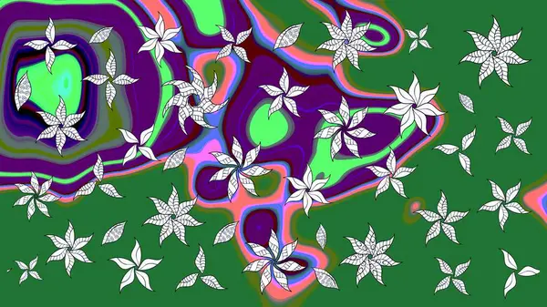 Çiçek arkaplanlı soyut zarafet eskiz deseni. Raster Güzel kumaş deseni.