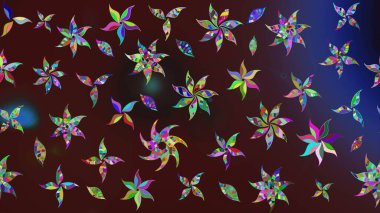 Çiçek deseni. Raster güzel kumaş deseni çiziyor. Düz Çiçek Elementleri Tasarımı. Renkli Bahar Teması çizim şablonu.