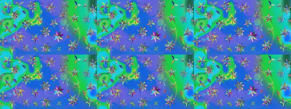 Tekstil, kumaş, ambalaj, hatıra defteri için hoş bir çiçek arkaplanı. Mavi arka planda. Elle çizilmiş çiçek desenli Raster çizimi. Çocuksu tasarım.