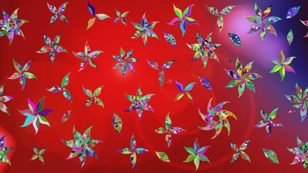 Güzel kumaş deseni. Raster illüstrasyonu. Asya tekstil tarzında. Çiçek desenli çizim. Düz Çiçek Elementleri Tasarımı. Renkli Bahar Teması çizim şablonu.