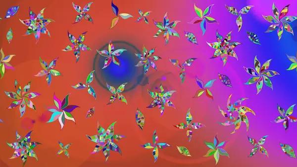 Raster illüstrasyonu. Pembe renkli Asya tekstili. Çiçek desenini çiz.