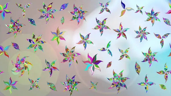 Çizim çiçek deseni duvar kâğıdı olarak kullanılabilir. Raster illüstrasyonu. Tarafsız renklerde çiçekler.