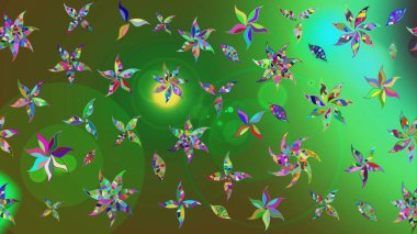 Sevimli çiçek raster deseni. Düz Çiçek Elementleri Tasarımı. Renkli Yaz Temalı eskiz kalıbı. Modaya uygun kumaş deseni.