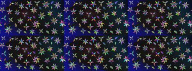 Renkli Bahar Teması eskiz kalıbı. Düz Çiçek Elementleri Tasarımı. Raster..