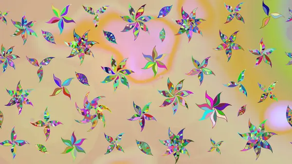 Çiçekli çizim şekli. Düz Çiçek Elementleri Tasarımı. Renkli Bahar Teması eskiz kalıbı. Bej renkte çiçekler.