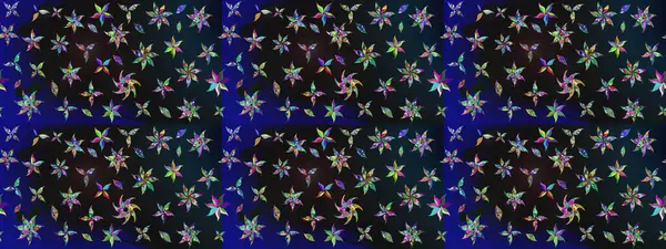 Renkli Bahar Teması eskiz kalıbı. Düz Çiçek Elementleri Tasarımı. Raster..