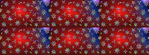 Çiçek desenli eskiz. Kırmızı renkte çiçekler. Renkli Bahar Teması eskiz kalıbı. Düz Çiçek Elementleri Tasarım Raster illüstrasyonu.