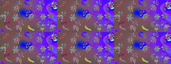 Raster illüstrasyonu. Kar tanesi süsleme deseni. Renkli arka planda izole edilmiş kar tanelerinin düz tasarımı. Kar taneleri deseni. Kar taneleri arkaplanı.